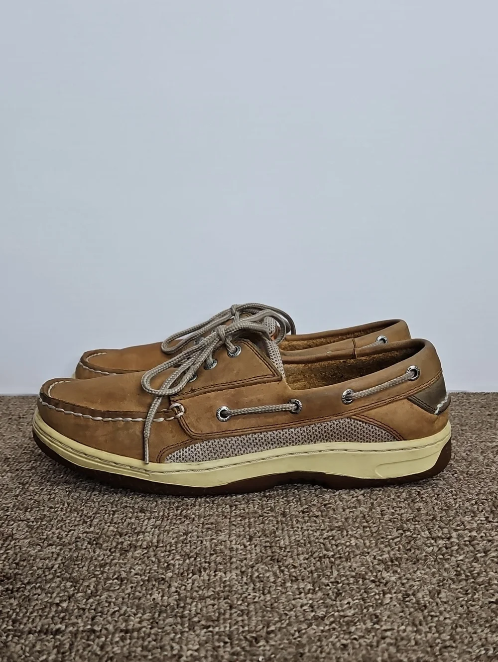 Sperry Top Sider Tan Leather Boat Shoes Sz 9 Mens